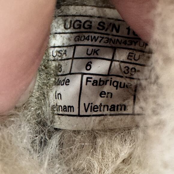 UGG Slippers Womens Size 8 Knit Shearling Grey Green Slip On Cozy Shoes Warm - Picture 9 of 11